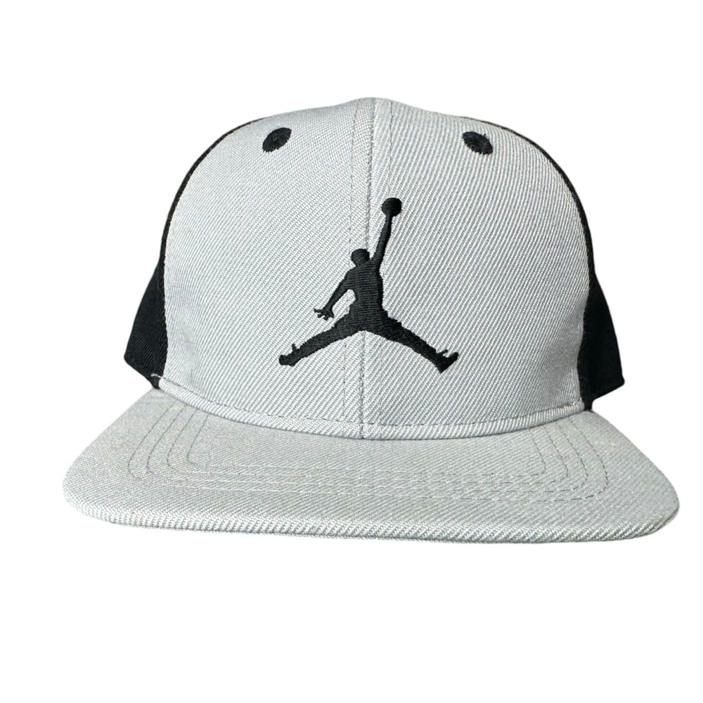 Nike Air Jordan Infant Cap Hat Black Gray Strapback Flatbill Jumpman